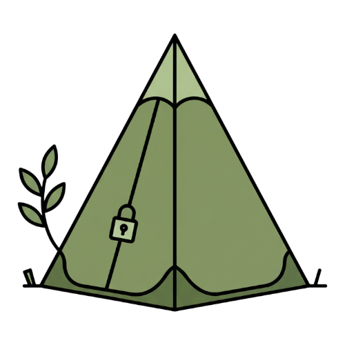 Wildloo privacy tent for portable camping toilet icon illustration